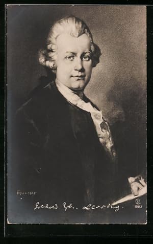 Bild des Verkufers fr Ansichtskarte Gotthold Ephraim Lessing, Portrait zum Verkauf von Bartko-Reher