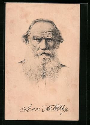 Bild des Verkufers fr Ansichtskarte Graf Leo Tolstoi, Portrait zum Verkauf von Bartko-Reher