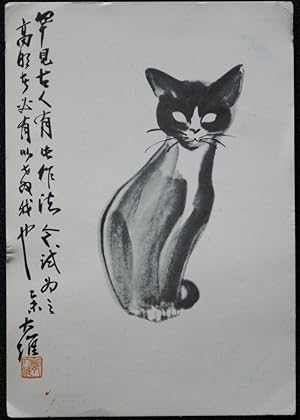 Bild des Verkufers fr Cat Postcard Oriental Cat Answers On A Postcard Please! Vintage 1959 zum Verkauf von Postcard Anoraks