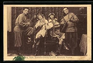Bild des Verkufers fr Ansichtskarte Original Russisches Balalaika-Gesang-Quartett Alexander Rostow zum Verkauf von Bartko-Reher