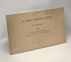 Le Dernier Théorème de Fermat - sa démonstration par Edouard Barbette