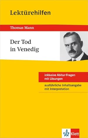 Bild des Verkufers fr Klett Lektrehilfen Thomas Mann "Der Tod in Venedig" zum Verkauf von Wegmann1855