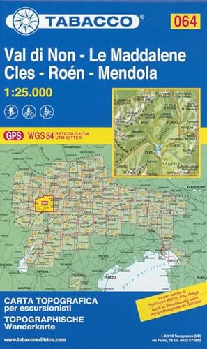 Image du vendeur pour Tabacco Wandern 1 : 25 000 Val di Non-LeMaddalene-Cles-Roen-Mendola mis en vente par Wegmann1855
