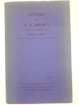 Imagen del vendedor de Letters Of Thomas Edward Brown a la venta por World of Rare Books