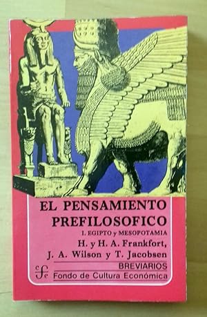 Imagen del vendedor de EL PENSAMIENTO PREFILOSFICO I. EGIPTO Y MESOPOTAMIA a la venta por Itziar Arranz Libros & Dribaslibros