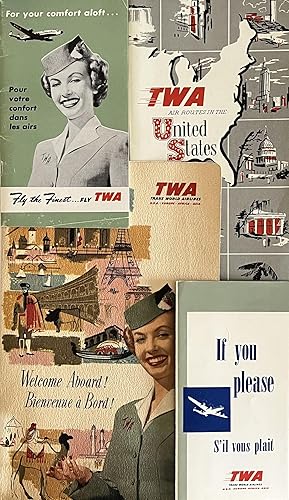 A Grouping of Eleven [11] Pieces of Mid-Century Trans World Airlines [TWA] Travel Ephemera