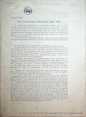 Zur österreichischen Münzpolitik 1524-1790 (=SOA: Numismatische Zeitschrift ; 66)