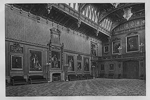 THE WATERLOO CHAMBER AT WINDSOR CASTLE,1897 Historical Royalty Photogravure