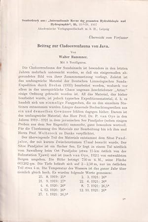 Seller image for Beitrag zur Cladocerenfauna von Java for sale by Clivia Mueller