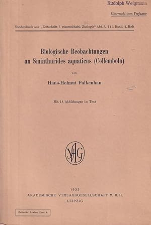 Image du vendeur pour Biologische Beobachtungen an Sminthurides aquaticus (Collembola) mis en vente par Clivia Mueller