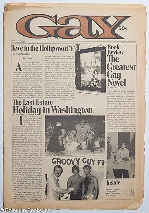 Immagine del venditore per Gay: vol. 2, #63, November 8, 1971: Love in the Hollywood YMCA venduto da Bolerium Books Inc.