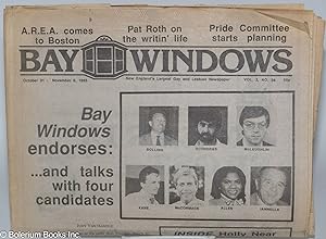 Seller image for Bay Windows: New England's Largest Gay & Lesbian Newspaper; vol. 3, #34, Oct. 31 - Nov. 6, 1985: Bay Windows Endorses for sale by Bolerium Books Inc.