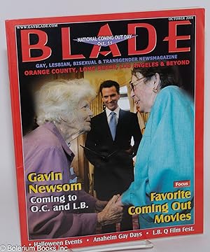 Seller image for Orange County & Long Beach Blade: gay, lesbian, bisexual & transgender newsmagazine; vol. 17, #7, Oct. 2008: Gavin Newsom Coming to O.C. & L.B. for sale by Bolerium Books Inc.
