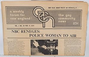 Seller image for GCN: Gay Community News; the gay weekly forum for New England; vol. 2, #20, Nov. 9, 1974: NBC Reneges: Police Woman to air for sale by Bolerium Books Inc.