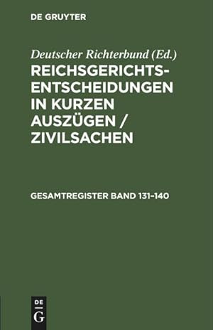 Bild des Verkufers fr Gesamtregister Band 131140 zum Verkauf von AHA-BUCH GmbH