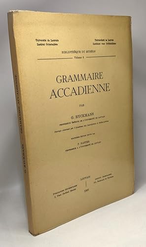 Image du vendeur pour Grammaire accadienne - bibliothque du Muson - VOLUME 6 - mis en vente par crealivres