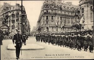 Seller image for Ansichtskarte / Postkarte Paris XVI, Revue du 4 Juillet 1918, Les Infirmiers Americains, Statue de Washington for sale by akpool GmbH