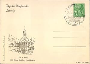 Ansichtskarte / Postkarte Gohlis Leipzig in Sachsen, Tag der Briefmarke, 200 Jahre Gohliser Schlö...