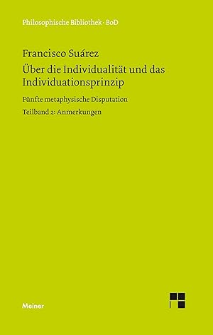 Bild des Verkufers fr ber die Individualitaet und das Individuationsprinzip. 5. methaphysische Disputation zum Verkauf von moluna