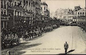 Ansichtskarte / Postkarte Lille Nord, La Delivrance, Defile d'artillerie Anglaise