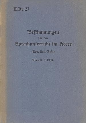Seller image for H.Dv. 27 Bestimmungen fr den Sprachunterricht im Heere for sale by moluna