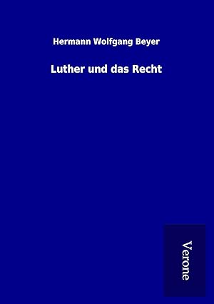 Seller image for Luther und das Recht for sale by moluna
