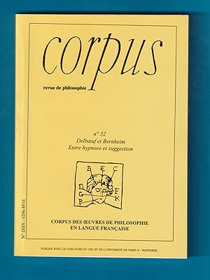 Bild des Verkufers fr N32 : Delboeuf et Bernheim Entre hypnose et suggestion zum Verkauf von Librairie Philosophique J. Vrin