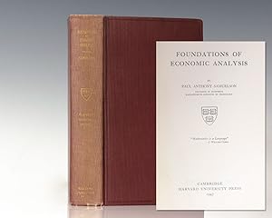 Imagen del vendedor de Foundations of Economic Analysis. a la venta por Raptis Rare Books