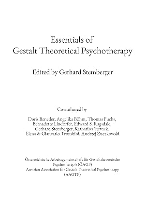 Immagine del venditore per Essentials of Gestalt Theoretical Psychotherapy venduto da moluna
