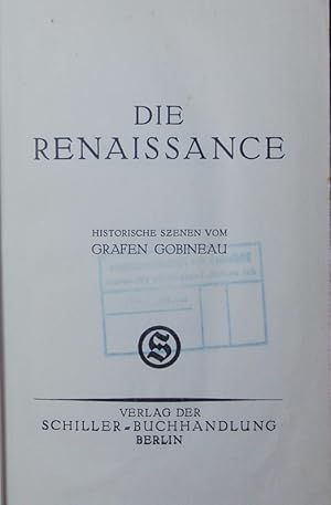 Bild des Verkufers fr Die Renaissance. Historische Scenen. zum Verkauf von Antiquariat Bookfarm