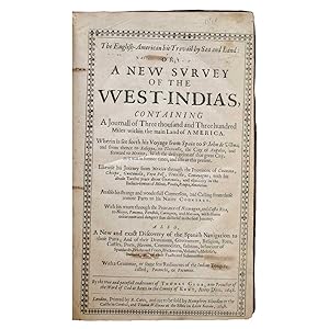 Image du vendeur pour The English-American his Travail by Sea and Land: Or, a New Survey of the West-India's, Containing a Journall of Three Thousand and Three Hundred Miles within the Main Land of America. mis en vente par Bruce Marshall Rare Books