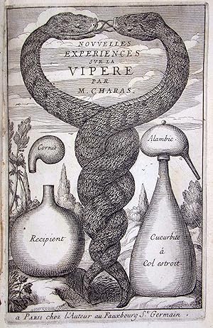 Bild des Verkufers fr Nouvelles expriences sur la vipre [o l'on verra une description exacte de toutes ses parties, la source de son venin, ses divers effets et les remdes exquis que les artistes peuvent tirer de la vipre, tant pour la gurison de ses morsures que pour celle de plusieurs autres maladies]. zum Verkauf von LIBRAIRIE GIARD