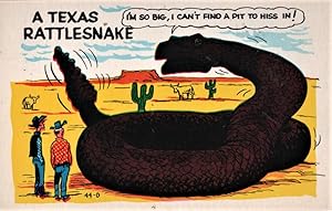 Imagen del vendedor de Brag postcard: A Texas Rattlesnake a la venta por Mobyville