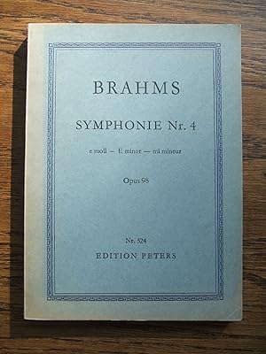 Symphonie Nr. 4 e moll - E minor - mi mineur. Opus 98