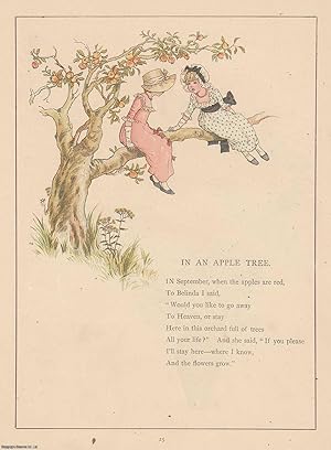 Seller image for Marigold Garden. In an Apple Tree, with rhyme. An original Kate Greenaway colour print, c.1885 from the work Marigold Garden, printed in colours by the expert printer Edmund Evans. for sale by Cosmo Books