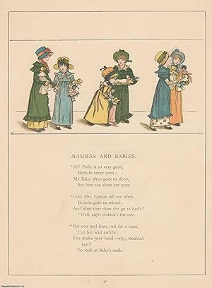 Seller image for Marigold Garden. Mammas and Babies, with rhyme. An original Kate Greenaway colour print, c.1885 from the work Marigold Garden, printed in colours by the expert printer Edmund Evans. for sale by Cosmo Books