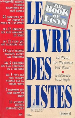 Seller image for Le livre des listes - the book of lists. for sale by Le-Livre