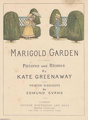 Seller image for Marigold Garden. Title Page. An original Kate Greenaway colour print, c.1885 from the work Marigold Garden, printed in colours by the expert printer Edmund Evans. for sale by Cosmo Books