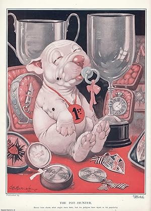 Bild des Verkufers fr Bonzo The Dog: The Pot Hunter. Bonzo here shows what might have been, had his pedigree been equal to his popularity. An original coloured large Bonzo the Dog print by the famous illustrator G.E. Studdy, undated, but c.1925. zum Verkauf von Cosmo Books