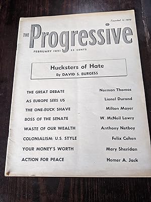 Seller image for The Progressive Magazine, February 1951 for sale by Armadillo Books