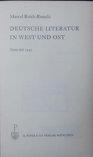 Bild des Verkufers fr Deutsche Literatur in West und Ost. Prosa seit 1945. zum Verkauf von Antiquariat Bookfarm