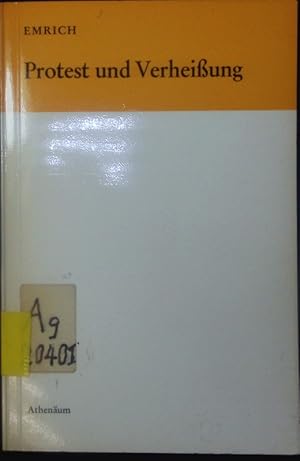 Imagen del vendedor de Protest und Verheiung. Studien zur klassischen und modernen Dichtung. a la venta por Antiquariat Bookfarm