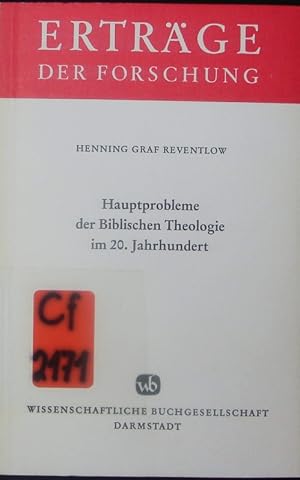 Imagen del vendedor de Hauptprobleme der biblischen Theologie im 20. Jahrhundert. a la venta por Antiquariat Bookfarm