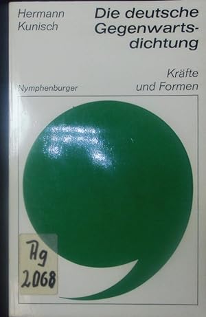Bild des Verkufers fr Die deutsche Gegenwartsdichtung. Krfte und Formen. zum Verkauf von Antiquariat Bookfarm