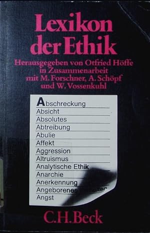 Image du vendeur pour Lexikon der Ethik. mis en vente par Antiquariat Bookfarm