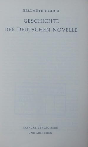 Bild des Verkufers fr Geschichte der deutschen Novelle. zum Verkauf von Antiquariat Bookfarm