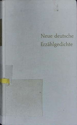 Bild des Verkufers fr Neue deutsche Erzhlgedichte. zum Verkauf von Antiquariat Bookfarm