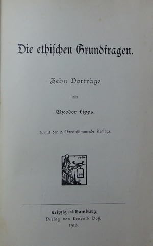 Imagen del vendedor de Die ethischen Grundfragen. a la venta por Antiquariat Bookfarm