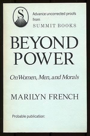 Bild des Verkufers fr Beyond Power: On Women, Men, and Morals zum Verkauf von Between the Covers-Rare Books, Inc. ABAA