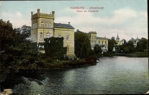 Ansichtskarte / Postkarte Hamburg Nord Uhlenhorst, Partie am Feenteich, Villen am Ufer